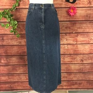 Jones Jeans Skirt size 6 Denim Jean Long Straight Classic Western Pockets Slim
